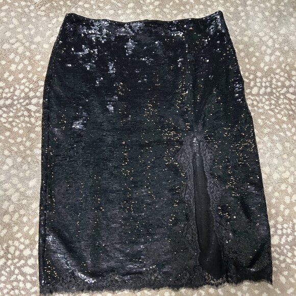 Gwyneth lace-trim slip skirt with sequins - Picture 4 of 5